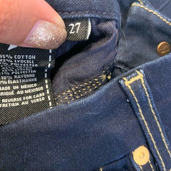 7 for all Mankind The Skinny Dark Denim Color Size 27 - Picture 10 of 11